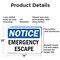 Signmission Emergency Escape, 14 in W x Rectangle, Aluminum OS-2PACK-NS-A-1014-L-11787 - alternate 4